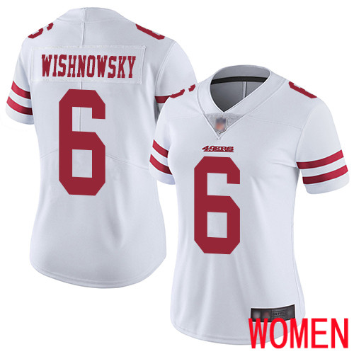 San Francisco 49ers Limited White Women Mitch Wishnowsky Road NFL Jersey #6 Vapor Untouchable->youth nfl jersey->Youth Jersey